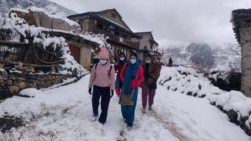 हुम्लामा विहानैदेखि पुनः हिमपात : हवाइ उडान प्रभावितसँगै चिसोले जनजिवन कष्टकर