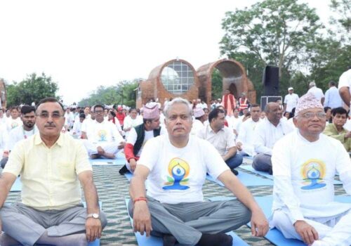 भारतीय राजदूतावासद्वारा पोखरामा अन्तर्राष्ट्रिय योग प्रदर्शन