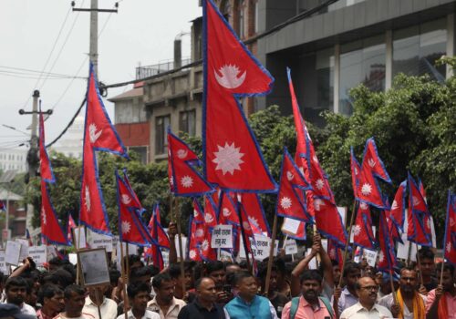 काठमाडौंमा कवाड व्यवसायीको प्रदर्शन