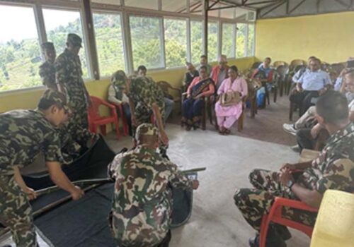 नेपाली सेनाद्वारा प्रकृतिक विपत्तिमा सुरक्षित रहन स्थानीयलाई तालिम