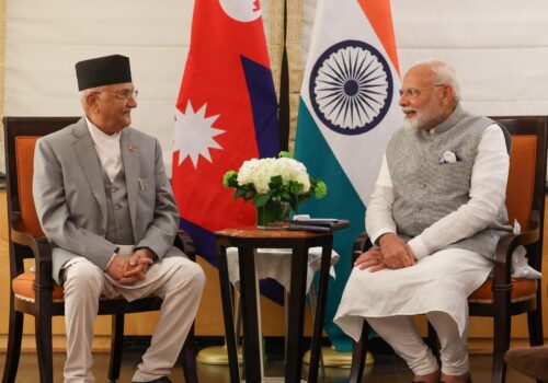 प्रधानमन्त्री ओली र भारतका प्रधानमन्त्री मोदीबिच भेटवार्ता