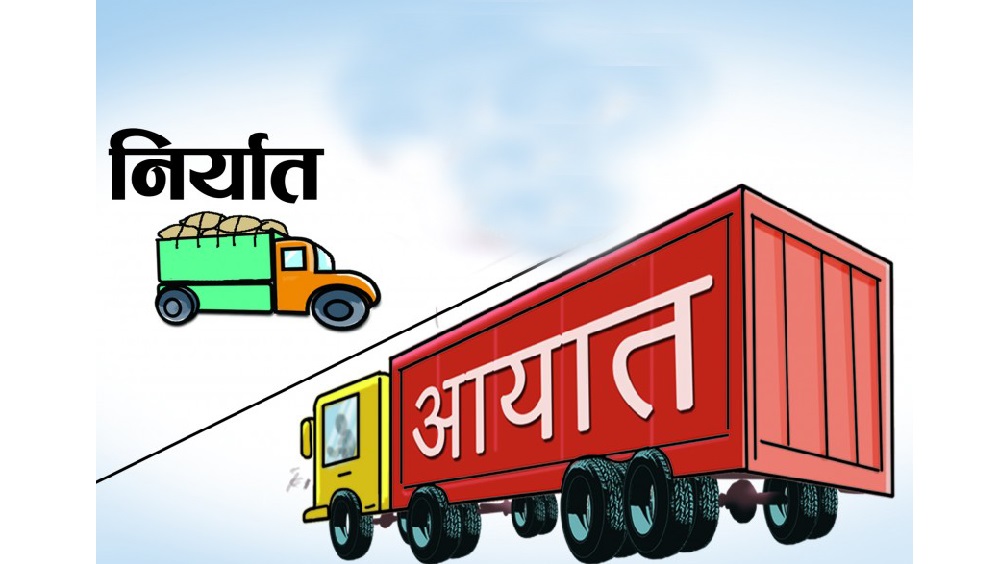 आयात–निर्यात दुवै घट्यो, ३ महिनामा व्यापार घाटा साढे ३ खर्ब बढी