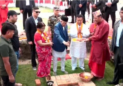 मिनबहादुर गुरुङले दिएको जग्गामा एमाले पार्टी मुख्यालयको शिलान्यास