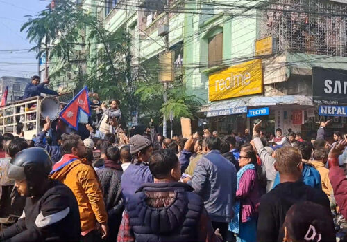 रवि लामिछाने पक्राउको विरोधमा पर्सामा रास्वपाको प्रदर्शन