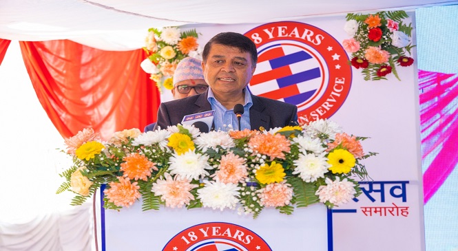 ग्लोबल आइएमई बैंकको १८औँ वार्षिकोत्सव, सुरक्षित डिजिटल बैंकिङ्ग सेवा विस्तार गर्न अध्यक्ष ढकालको जोड