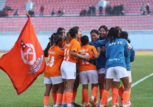 एन्फा महिला लिग फुटबलको उपाधि अपराजित विभागीय टोली एपीएफले जित्यो