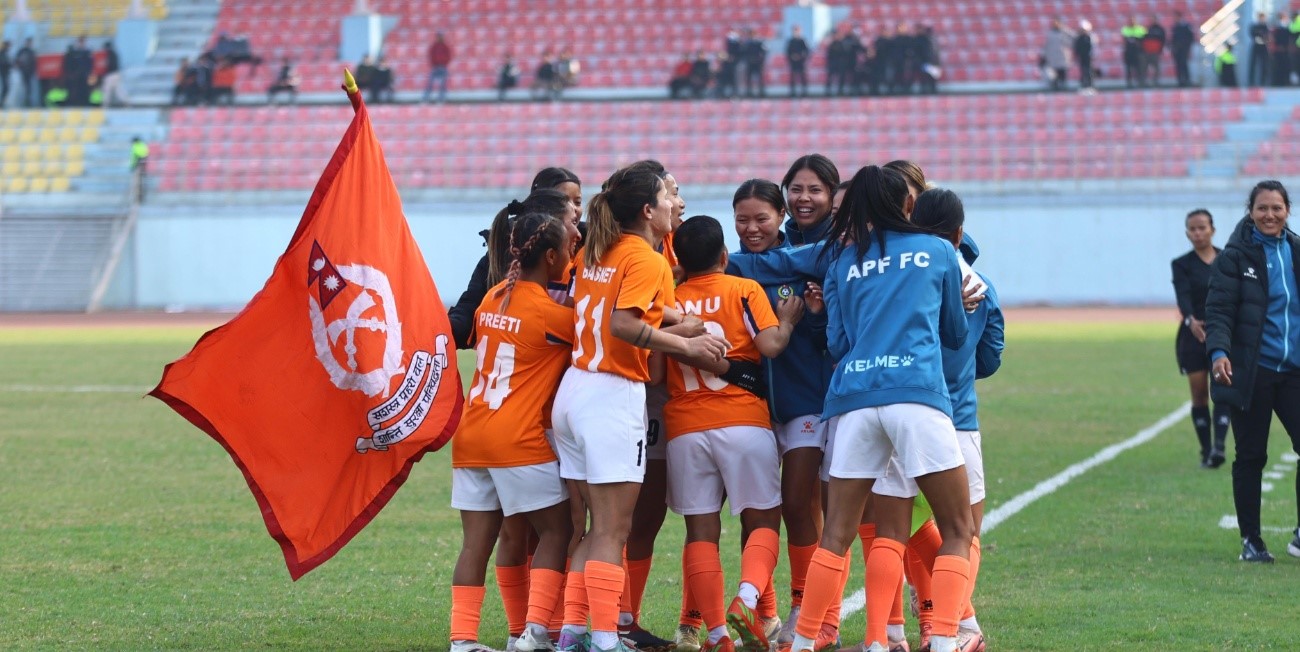 एन्फा महिला लिग फुटबलको उपाधि अपराजित विभागीय टोली एपीएफले जित्यो