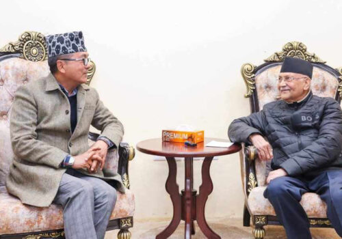 राप्रपा अध्यक्ष लिङ्देन र प्रधानमन्त्री ओलीबीच भेटवार्ता