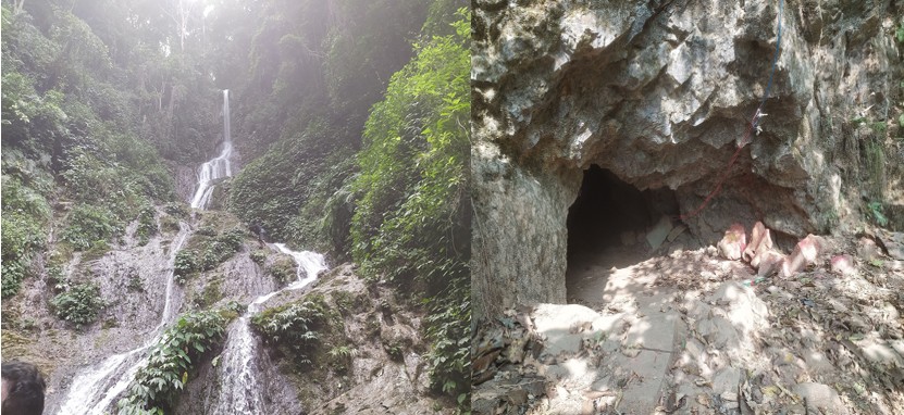 धुनिबेशीको महेशनारायण गुफा र झ्याम्पल झरनाले पदयात्रीको मनै लोभ्यायो