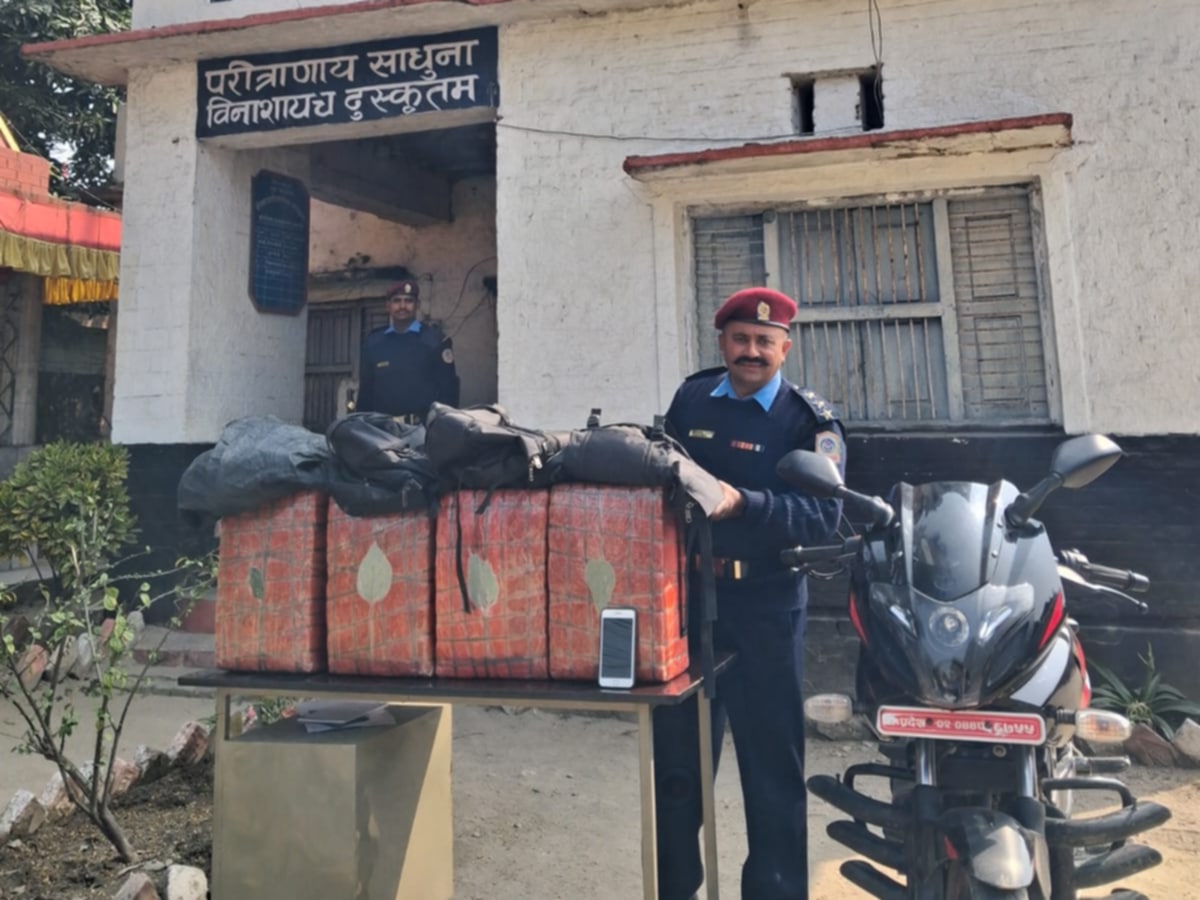 बारा प्रहरीद्धारा ५५ किलो लागूऔषध गाँजासहित एउटा मोटरसाईकल नियन्त्रणमा