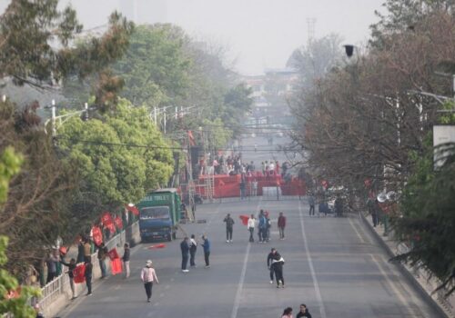 प्रदर्शनी मार्गमा गणतन्त्र पक्षधरहरुको मञ्च तयार हुँदै