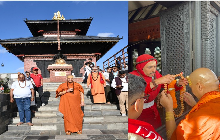 स्वामी कैलाशानंद महाराजद्वारा चन्द्रागिरि स्थित भालेश्वर महादेवको दर्शन तथा पूजा आराधना