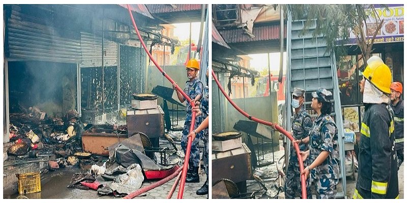 सतुङ्गलको रहेको राधेराधे कम्प्लेक्समा आगलागी