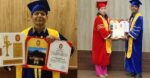  विश्व कीर्तिमानी गीतकार डा. डीआर उपाध्यायलाई मानार्थ विद्यावारिधी प्रदान