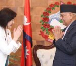 प्रधानमन्त्री ओली र जापानका उपविदेशमन्त्री इक्युुनाबीच शिष्टाचार भेट